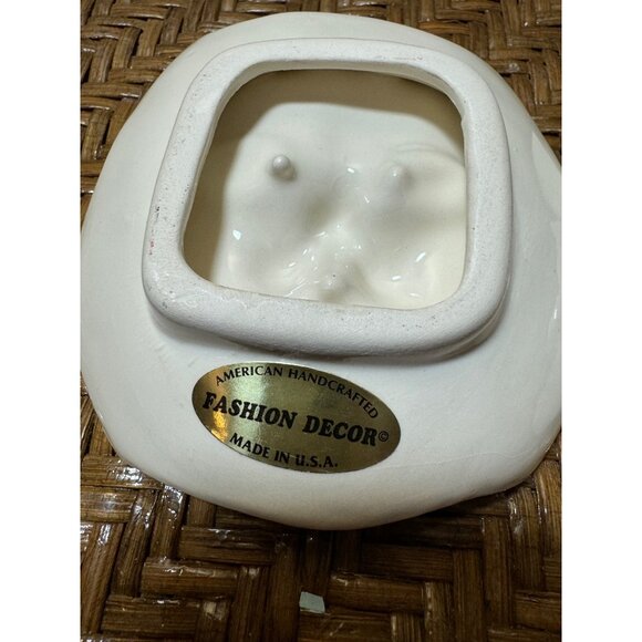 Vintage  Fashion Decor Cat Face Wall Plaques Trinket Plate 3D Set Of 2 - Picture 6 of 7